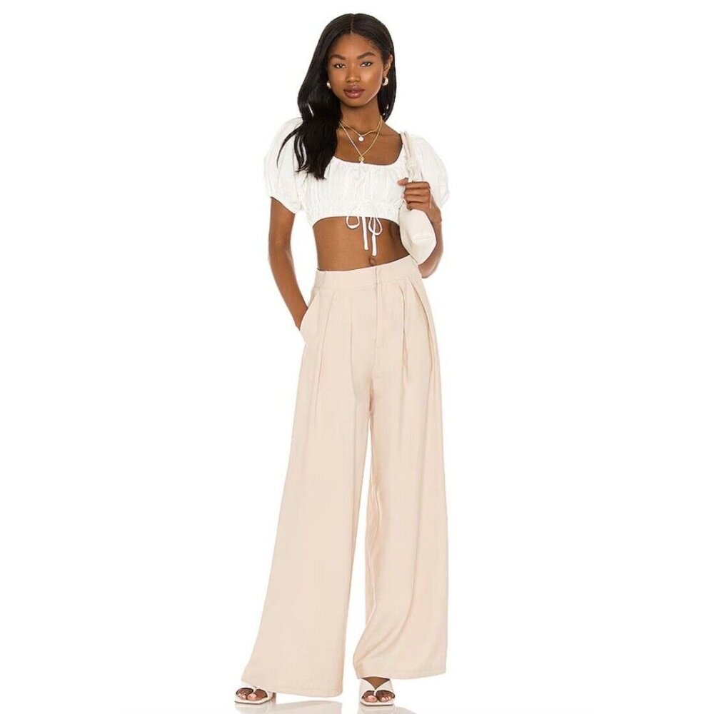 SNDYS Hills Pants Cream Wide Leg - Picture 4 of 4